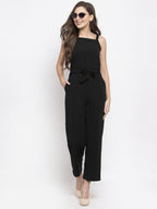 Jompers Women Black Solid Embellished Jumpsuit | Grocsy