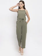Jompers Women Green Solid Embellished Jumpsuit | Grocsy