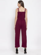 Jompers Women Purple Solid Embellished Jumpsuit | Grocsy