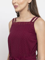 Jompers Women Purple Solid Embellished Jumpsuit | Grocsy