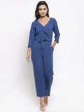 Jompers Women Blue Solid Jumpsuit | Grocsy