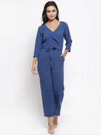 Jompers Women Blue Solid Jumpsuit | Grocsy