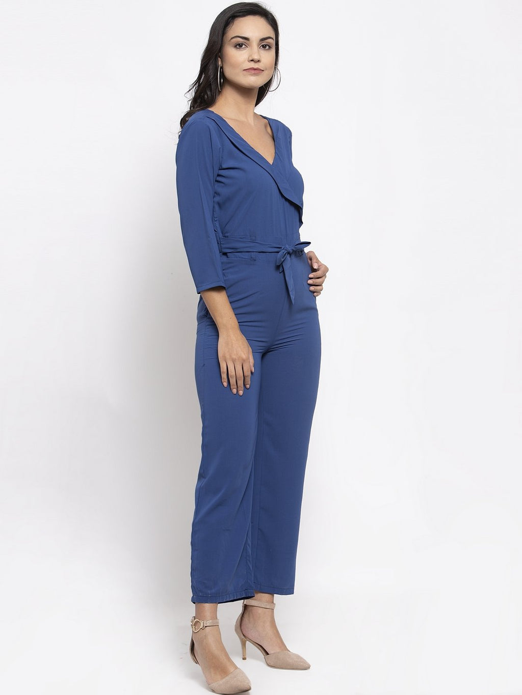 Jompers Women Blue Solid Jumpsuit | Grocsy