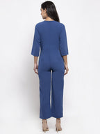 Jompers Women Blue Solid Jumpsuit | Grocsy