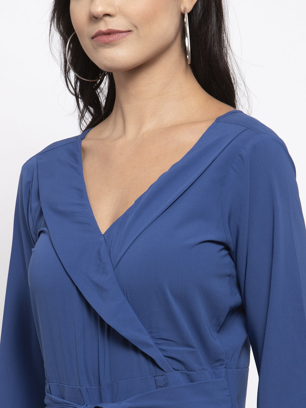 Jompers Women Blue Solid Jumpsuit | Grocsy