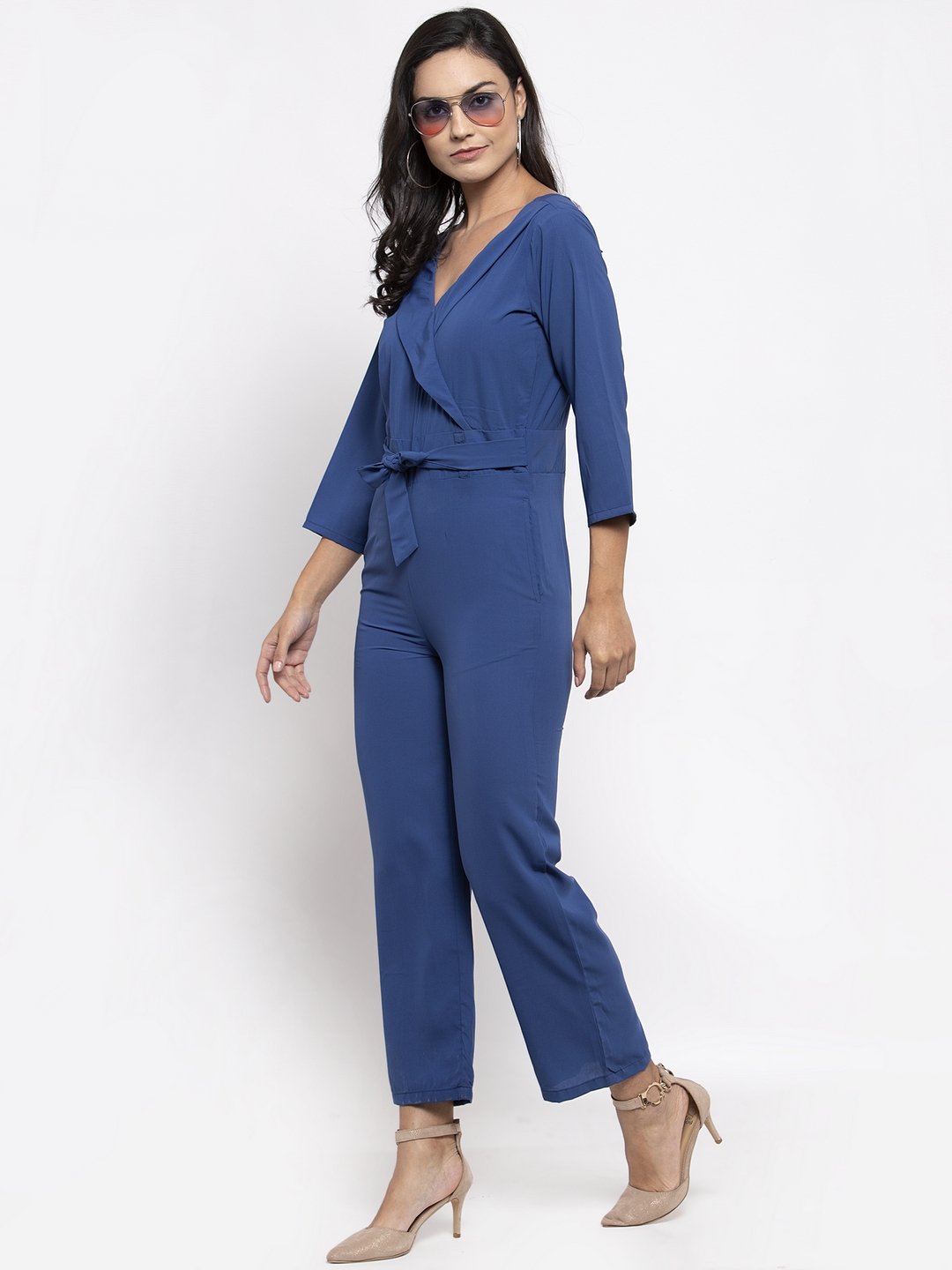 Jompers Women Blue Solid Jumpsuit | Grocsy