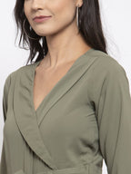 Jompers Women Pista-Green Solid Jumpsuit | Grocsy