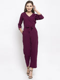 Jompers Women Purple Solid Jumpsuit | Grocsy