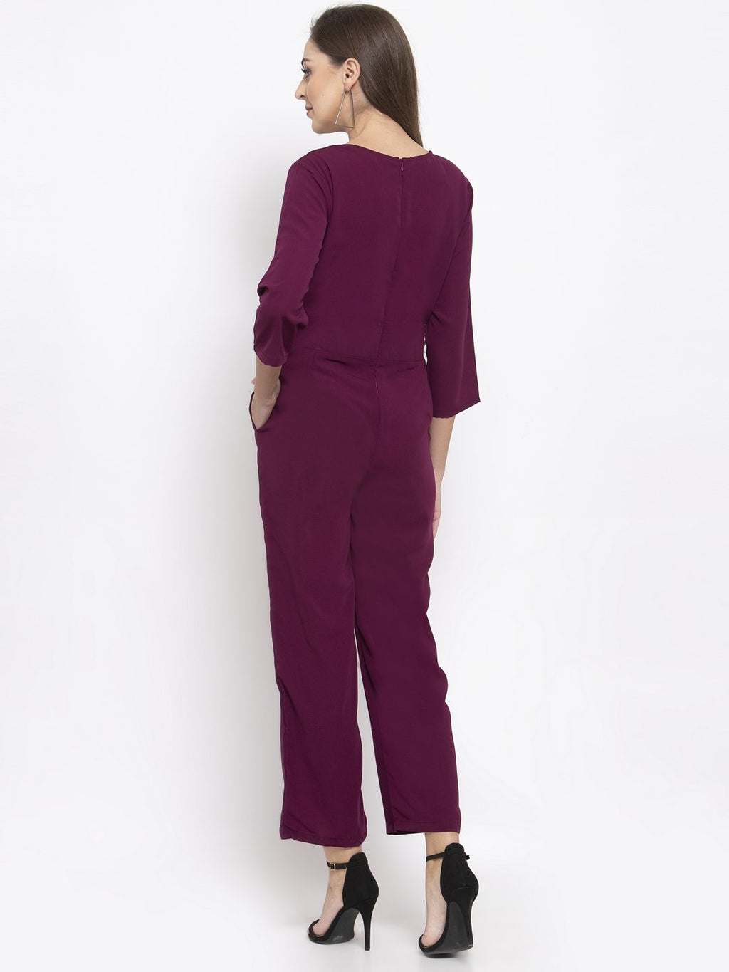 Jompers Women Purple Solid Jumpsuit | Grocsy