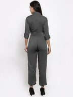 Jompers Women Grey Solid Jumpsuit | Grocsy