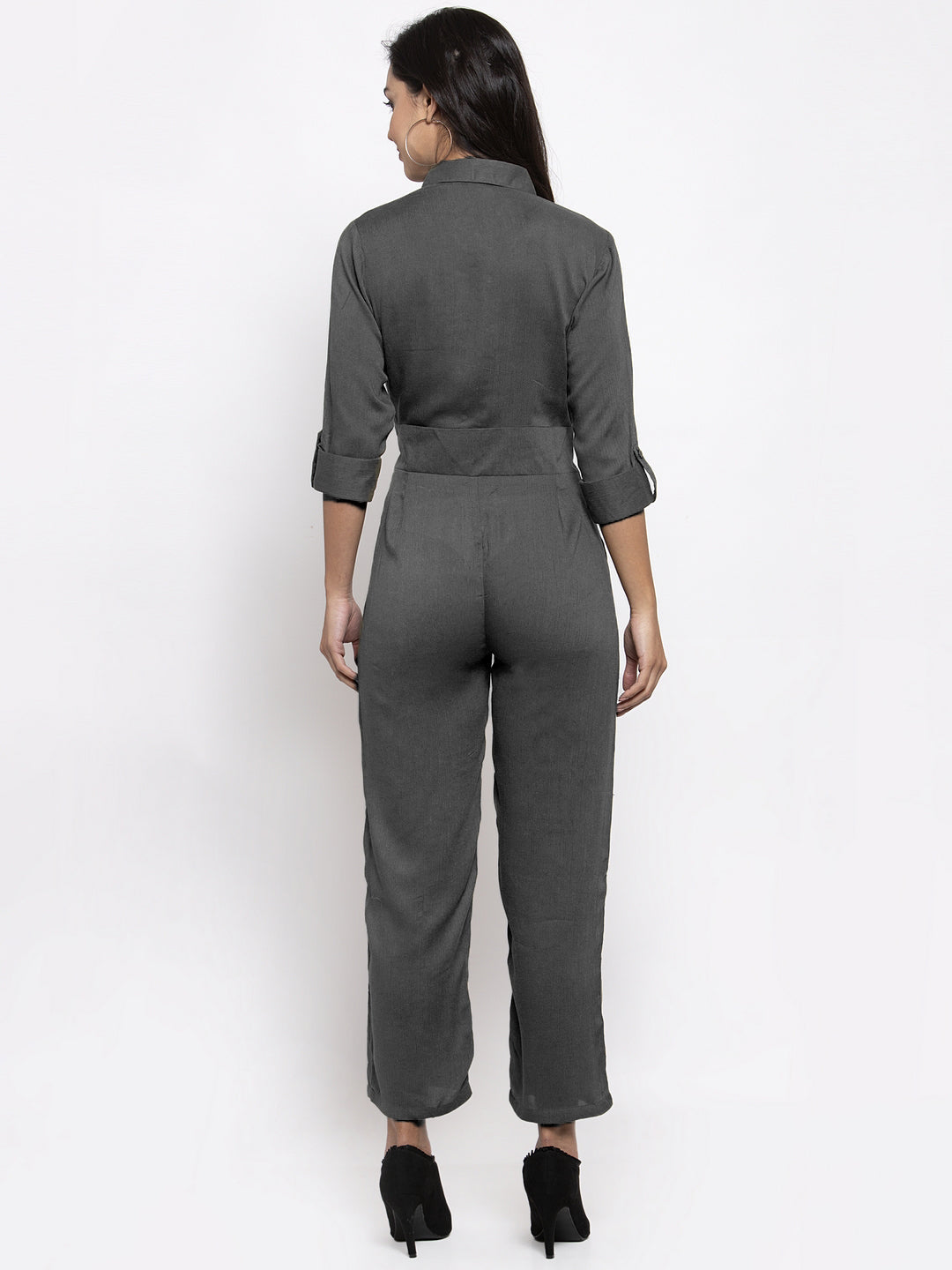 Jompers Women Grey Solid Jumpsuit | Grocsy