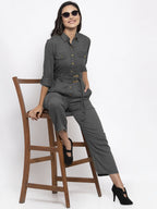 Jompers Women Grey Solid Jumpsuit | Grocsy