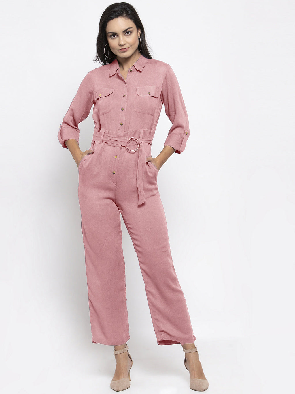 Jompers Women Purple Solid Jumpsuit | Grocsy