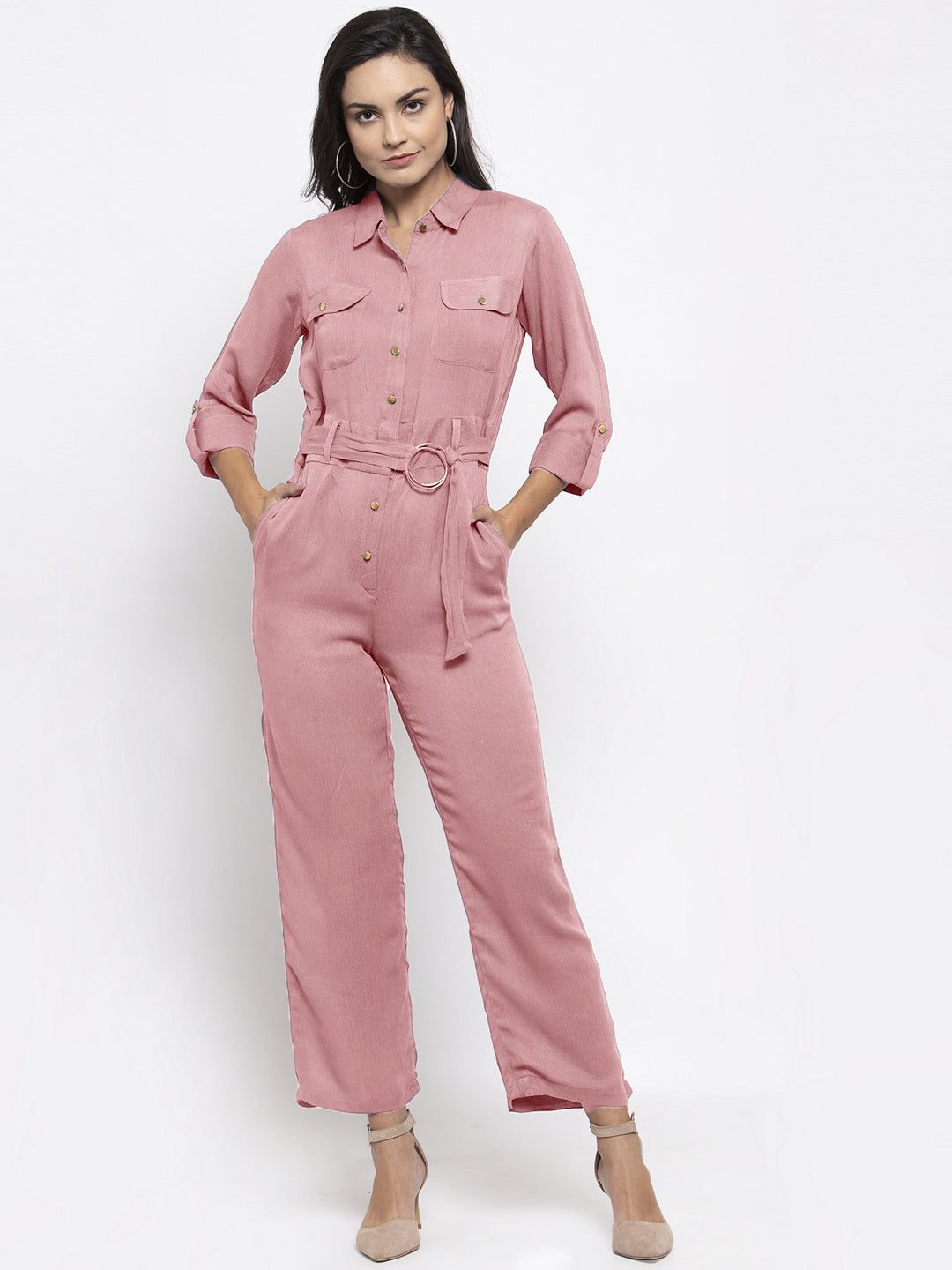Jompers Women Purple Solid Jumpsuit | Grocsy