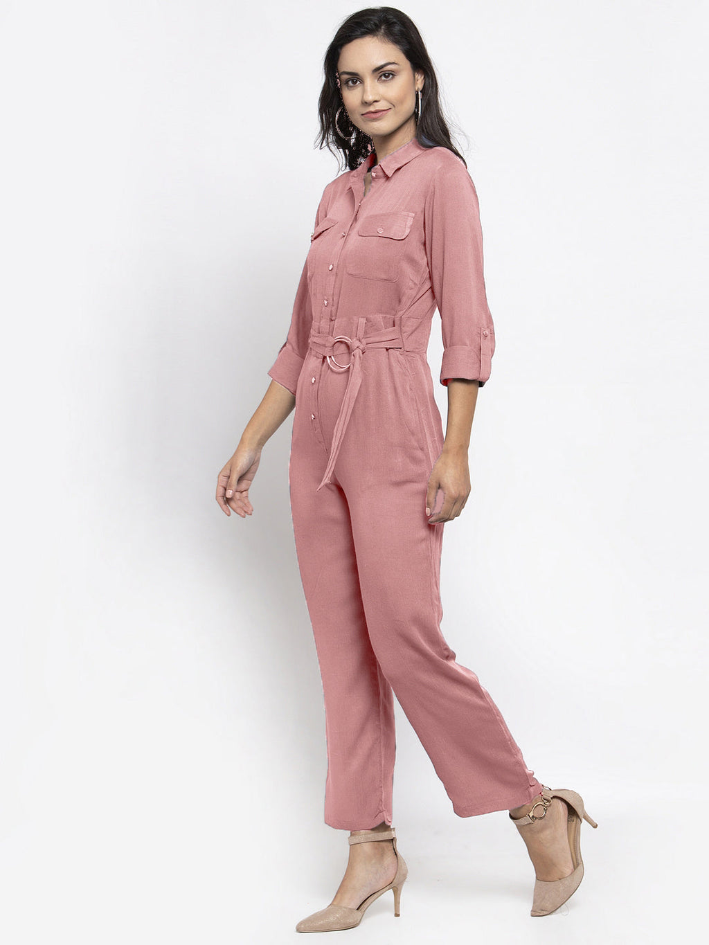Jompers Women Purple Solid Jumpsuit | Grocsy