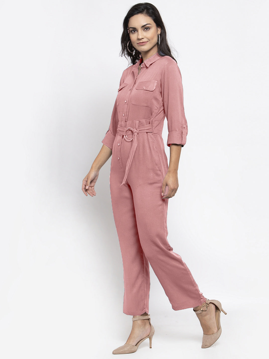 Jompers Women Purple Solid Jumpsuit | Grocsy