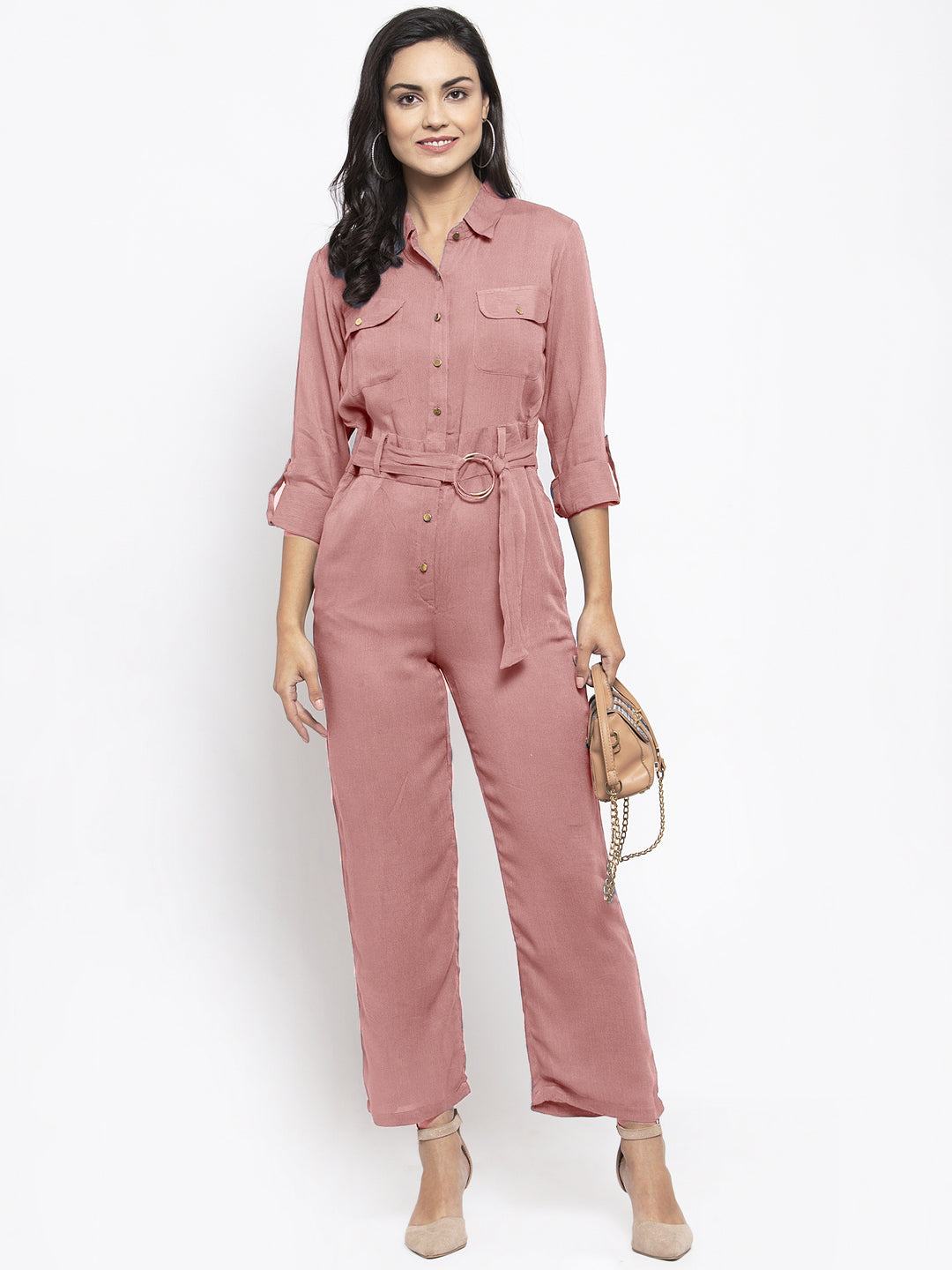 Jompers Women Purple Solid Jumpsuit | Grocsy