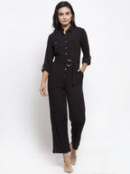 Jompers Women Black Solid Jumpsuit | Grocsy
