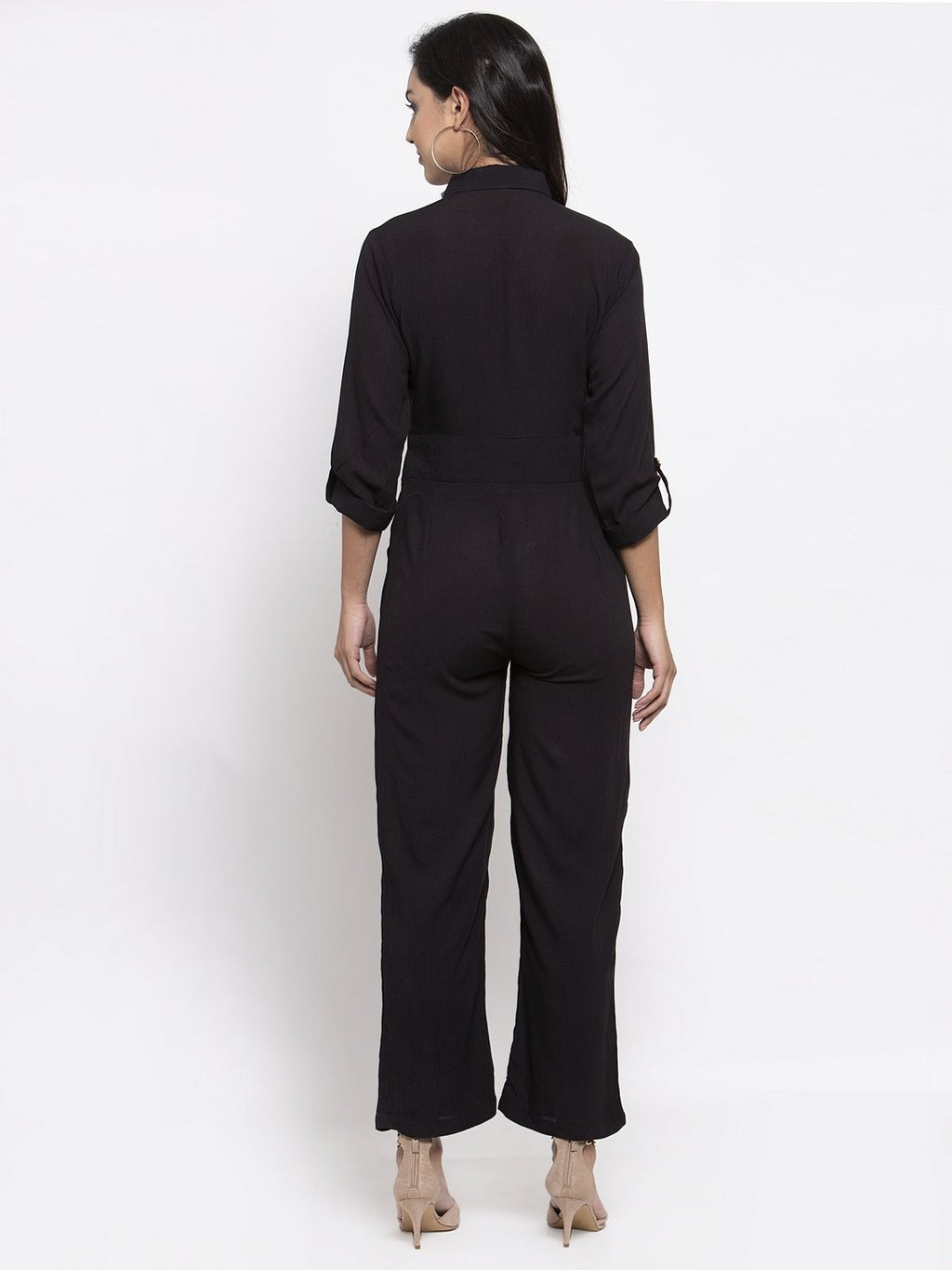 Jompers Women Black Solid Jumpsuit | Grocsy