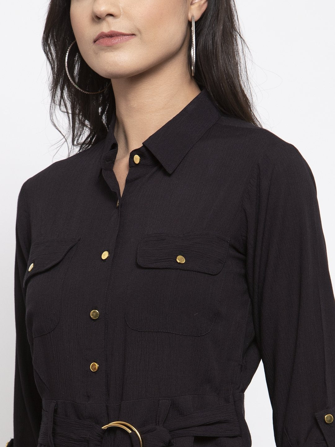 Jompers Women Black Solid Jumpsuit | Grocsy