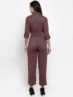 Jompers Women Brown Solid Jumpsuit | Grocsy