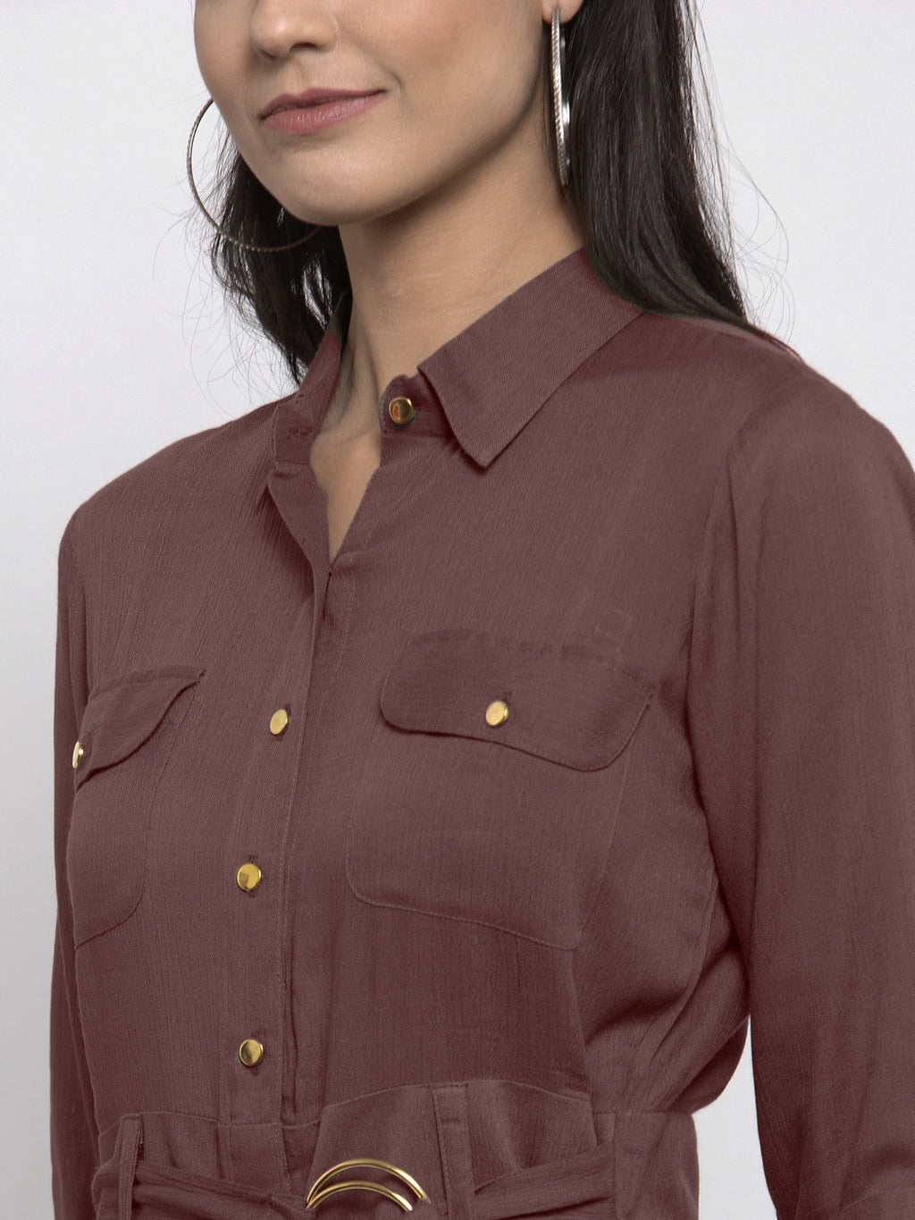 Jompers Women Brown Solid Jumpsuit | Grocsy