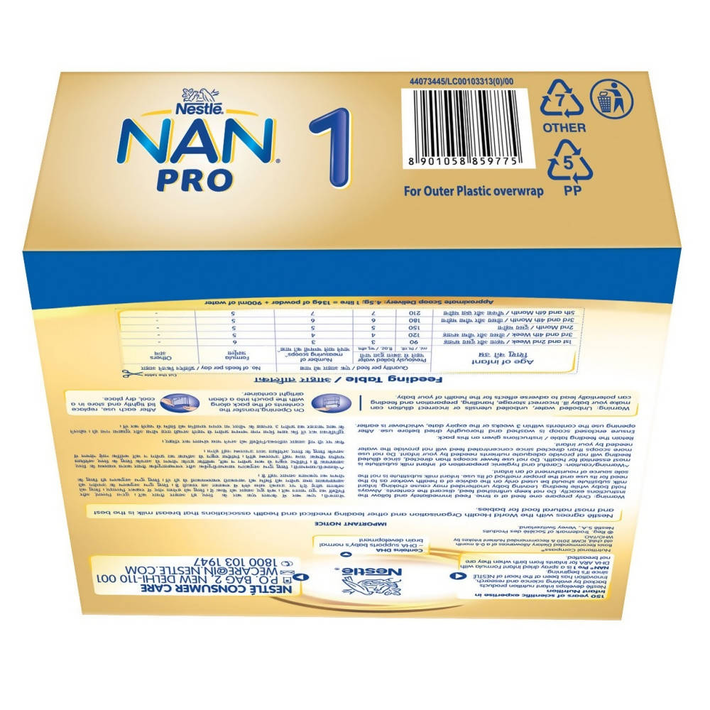 Nestle Nan Pro 1 Infant Formula Powder Upto 6 months Stage 1 | Grocsy