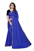 Vamika Blue Malai Silk Printed Saree (Zigzag Blue) | Grocsy
