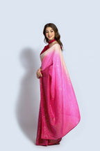Vegaa Fashion Pink Vichitra Silk Embroidered Party Wear Saree | Grocsy