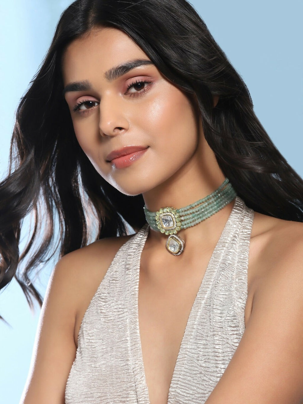 Green Kundan Choker - Ruby Raang | Grocsy