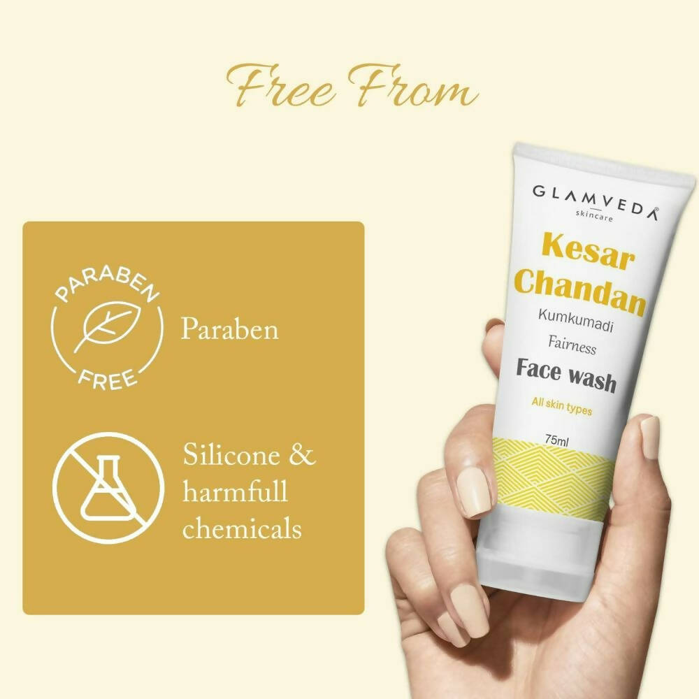 Glamveda Kesar Chandan Kumkumadi Fairness Face Wash | Grocsy