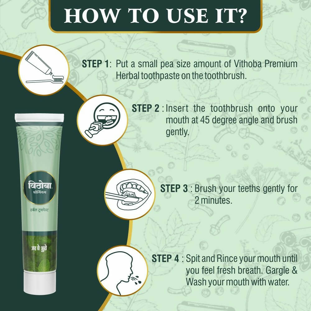 Vithoba Ayurvedic Premium Herbal Toothpaste | Grocsy