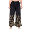PAVONINE Black Color Golden Printed Rayon Fabric Sharara For Girls & Women | Grocsy
