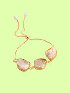 NVR Women's Pearls Gold Toned Bracelet | Grocsy