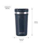 Milton Corral Thermosteel Insulated Coffee Mug Tumbler - 400ml (Navy Blue) | Grocsy