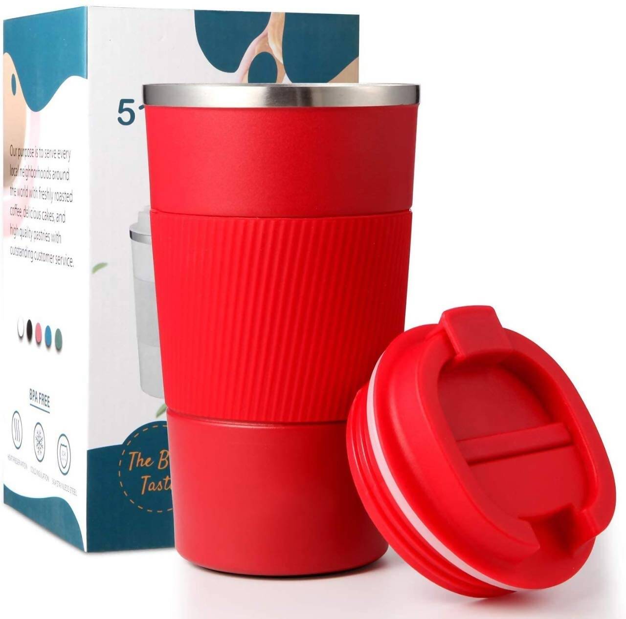 Wosta Insulated Travel Coffee Mug Tumbler 2.0 - 510ml (Red) | Grocsy