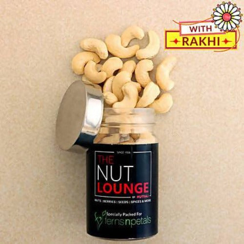 Set of 2 Charming Beads Rakhi and Cashew Jar Combo | Grocsy
