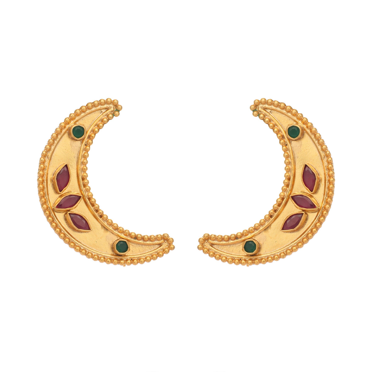 Nuyug 22K Gold Plated Pink Lunar Earrings | Grocsy