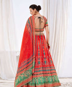 Wedding Designer Red Chinon Lehengha Choli - Anbazaar | Grocsy