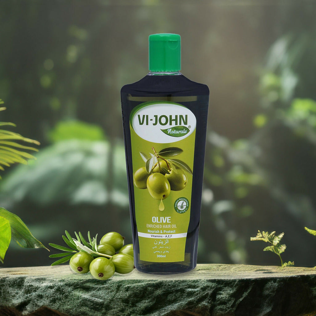VI-JOHN Naturale Olive Enriched Hair Oil Nourish & Protect with Vitamin A.E & F | Grocsy