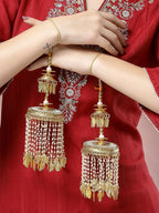 NVR Women's Pack Of 2 Gold-Polished Kundan Bridal Heavy Kaleera Sets | Grocsy