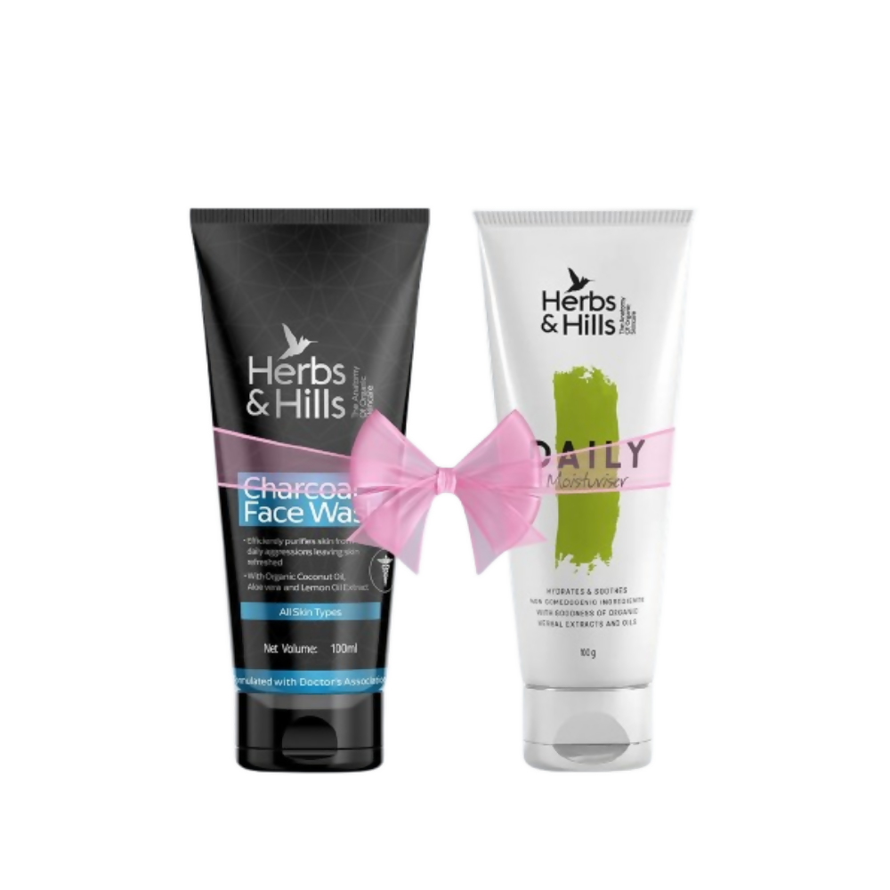 Herbs & Hills Charcoal Facewash & Moisturiser | Grocsy