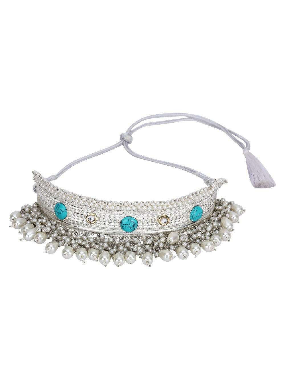 Joban Fashion Women White Beads Style Silver Tone Necklace | Grocsy