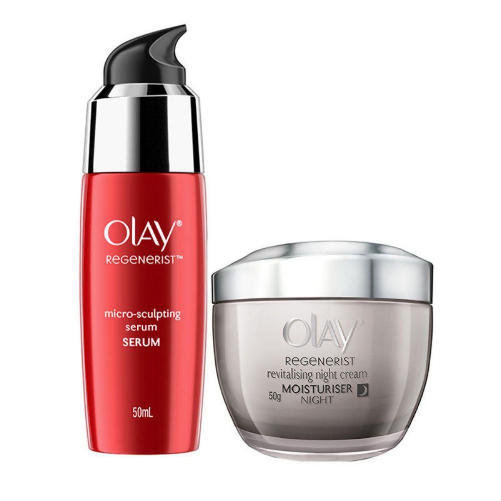 Olay Regenerist Night Skincare (Moisturizer & Serum) | Grocsy
