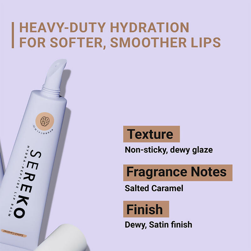 Sereko Hydra - Peptide Lip Balm, Clear, Enriched With Ceramides Barrier Repair Salted Caramel | Grocsy