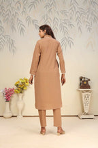 Jyoti Fashion Women's Beige Rinkal Cotton Plain with Side Pocket Kurtis & Sets | Grocsy