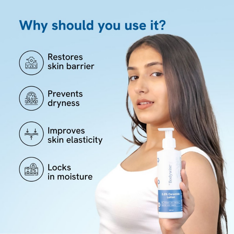 BeBodywise 0.5% Ceramide Body Lotion with Hyaluronic Acid - Prevents Dryness & Repairs Skin Barrier | Grocsy