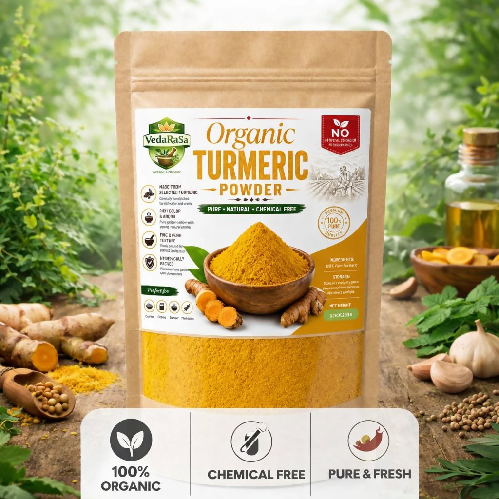 VedaRasa Organic Turmeric Powder Premium Quality | Grocsy
