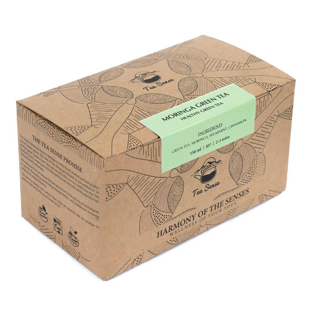 Tea Sense Moringa Green Tea Bags Box | Grocsy