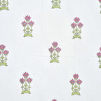 Floral Hand Block Printed Double 90x108 Inches Bedspread with 2 Pillow Covers | Grocsy